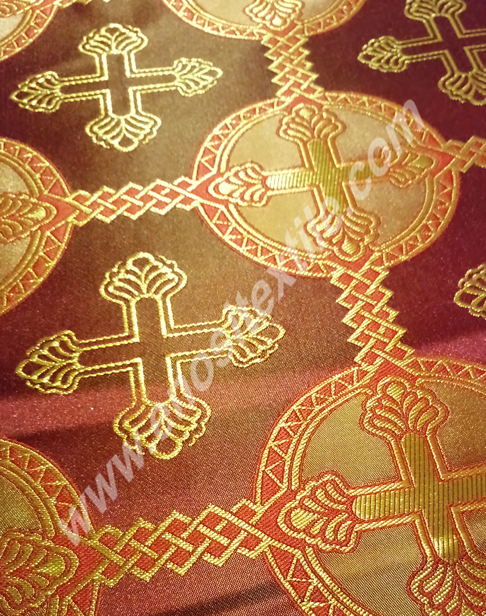 KL-009 Claret Red-Gold Brocade Fabrics